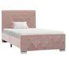 Image de Cadre de lit sans matelas Rose Velours 90x200 cm