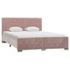 Image de Cadre de lit sans matelas Rose Velours 140x200 cm
