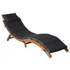 Image de Chaise longue en acacia gris H. 64 cm L. 184 cm non empilable pliable
