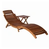 Image de Chaise longue avec table Bois d acacia massif Marron