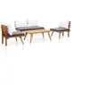 Image de Ensembles de bancs, canapés et tables de jardin bois massif 3 personnes 4 pieces