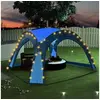 Image de Tente de réception avec LED et 4 parois 3,6x3,6x2,3 m Bleu