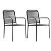 Image de Lot de 2 chaise H. 85.5 cm non empilable non pliable exterieur en acier noir