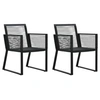 Image de Chaises de jardin lot de 2 Noir Rotin PVC