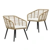 Image de Lot de 2 chaise en bois empilable non pliable exterieur H. 77 cm