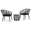 Image de Ensemble de bistro 3 pcs Résine tressée Noir