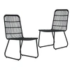 Image de Lot de 2 chaise exterieur empilable non pliable H. 90 cm en resine tressee noir