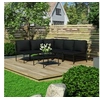 Image de Salon de jardin 6 pcs avec coussins Noir PVC