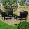 Image de Salon de jardin 5 pcs avec coussins Noir PVC