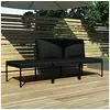 Image de Salon de jardin 3 pcs avec coussins Noir PVC