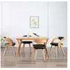 Image de Chaises à manger lot de 4 noir bois courbé et similicuir