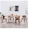 Image de Chaises à manger lot de 4 crème bois courbé et similicuir