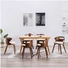 Image de Chaises à manger lot de 6 crème bois courbé et similicuir