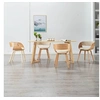 Image de Chaises à manger lot de 4 crème bois courbé et similicuir