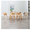Image de Lot de 6 chaise interieur non pliable en bois H. 70 cm beige