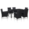 Image de Ensemble à manger d extérieur 7 pcs Résine tressée Noir