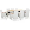 Image de Ensemble à manger d extérieur 9 pcs Résine tressée Blanc