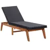 Image de Chaise longue et coussin Résine tressée et bois d'acacia massif