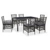 Image de Ensemble à manger d extérieur 7 pcs Résine tressée Gris