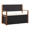 Image de Banc de jardin 115 cm Résine tressée et bois d acacia Noir