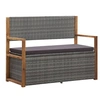 Image de Banc de rangement 115 cm Résine tressée et bois d acacia Gris