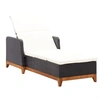 Image de Chaise longue Résine tressée et bois d acacia massif Noir