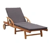 Image de Chaise longue gris H. 83 cm en acacia L. 68 cm pliable