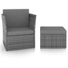 Image de Chaise H. 73 cm empilable non pliable en resine tressee exterieur gris