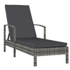 Image de Chaise longue L. 195 cm en resine tressee gris H. 95 cm non empilable non pliable