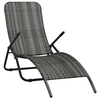 Image de Chaise longue H. 95 cm en resine tressee gris L. 141 cm non empilable pliable