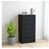 Image de Buffet avec 6 tiroirs Noir 50x34x96 cm Bois d ingénierie