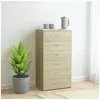 Image de Buffet avec 6 tiroirs Chêne sonoma 50x34x96cm Bois d ingénierie