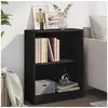 Image de Bibliothèque Noir 60x24x76 cm Bois d ingénierie