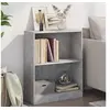 Image de Bibliothèque Gris béton 60x24x76 cm Bois d ingénierie