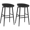 Image de Lot de 2 chaise de bar interieur non pliable en metal H. 95.5 cm noir