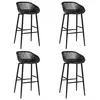Image de Lot de 4 chaise de bar en plastique empilable non pliable H. 95.5 cm interieur noir