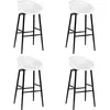 Image de Lot de 4 chaise de bar H. 95.5 cm non pliable interieur en metal blanc