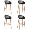 Image de Lot de 4 chaise de bar interieur empilable non pliable en bois H. 95.5 cm noir