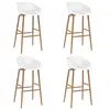 Image de Lot de 4 chaise de bar en plastique non pliable interieur H. 95.5 cm blanc
