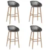 Image de Lot de 4 chaise de bar H. 95.5 cm non empilable non pliable interieur en bois gris
