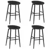 Image de Lot de 4 chaise de bar H. 95.5 cm non pliable interieur en metal noir