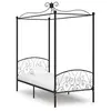 Image de Cadre de lit à baldaquin sans matelas noir métal 90x200 cm