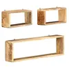 Image de Ensemble d étagère cube 3 pcs bois solide de manguier