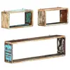 Image de Ensemble d étagère cube 3 pcs Bois solide de récupération