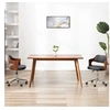 Image de Chaise pivotante à manger Noir Bois courbé et similicuir