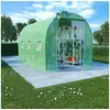 Image de Serre Tente Abri Plantes Serre à Fleurs Serre à Plantes Serre de Jardin Serre d'Extérieur 6,86 m² Vert Tissu PE 48164