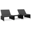 Image de Chaises inclinables de jardin lot de 2 et table résine tressée