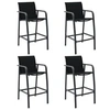 Image de Chaises de bar de jardin lot de 4 Noir Textilène