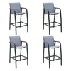 Image de Chaises de bar de jardin lot de 4 Gris Txtilène