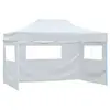 Image de Tente pliable de réception avec 3 parois 3 x 4,5 m Blanc